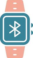 icono de dos colores de glifo de bluetooth vector