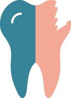 Broken Tooth Glyph Two Color Icon vector