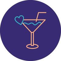 Cocktail Line Two Color Circle Icon vector