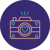 Photo Camera Line Two Color Circle Icon vector