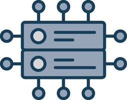 Data Network Line Filled Grey Icon vector