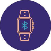 Bluetooth Line Two Color Circle Icon vector