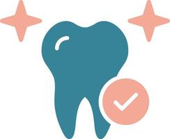 Healthy Tooth Glyph Two Color Icon vector