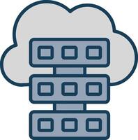 Cloud Computing Line Filled Grey Icon vector