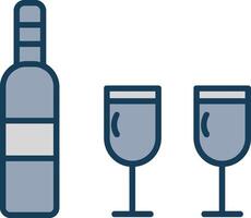 Wine Line Filled Grey Icon vector