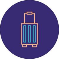 Suitcase Line Two Color Circle Icon vector