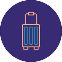 Suitcase Line Two Color Circle Icon vector