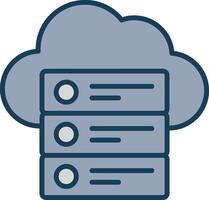 Cloud Data Line Filled Grey Icon vector