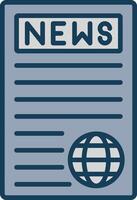 News Report Line Filled Grey Icon vector