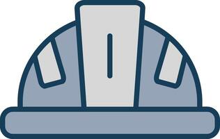 Helmet Line Filled Grey Icon vector