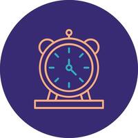 alarma reloj línea dos color circulo icono vector