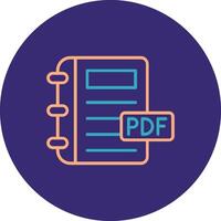Pdf Line Two Color Circle Icon vector