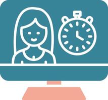 Timer Glyph Two Color Icon vector