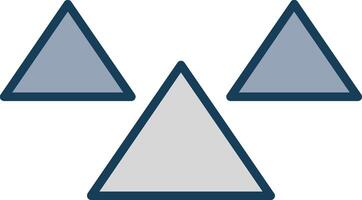 triangulos línea lleno gris icono vector