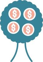Money Tree Glyph Two Color Icon vector