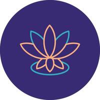 Lotus Line Two Color Circle Icon vector