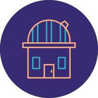 Observatory Line Two Color Circle Icon vector