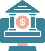 OnGlyph Two Color Banking Glyph Two Color Icon vector