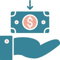 Receive Money Glyph Two Color Icon vector