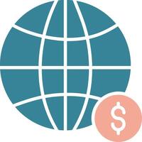 Global Economy Glyph Two Color Icon vector