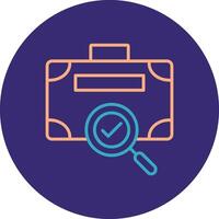 Suitcase Line Two Color Circle Icon vector