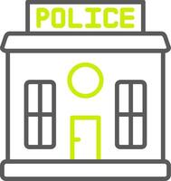 Police Station Line Two Color Icon vector