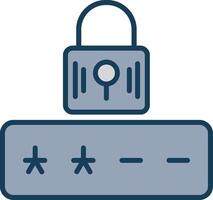 Password Line Filled Grey Icon vector