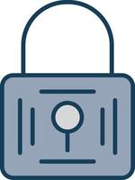 Padlock Line Filled Grey Icon vector