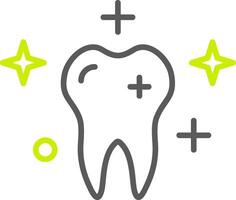 icono de dos colores de línea de dientes limpios vector