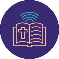 Bible Line Two Color Circle Icon vector