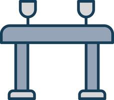 Table Line Filled Grey Icon vector