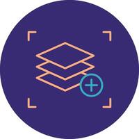 Layers Line Two Color Circle Icon vector