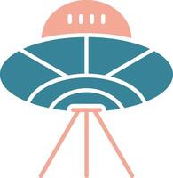 Alien Spaceship Glyph Two Color Icon vector