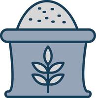 Wheat Sack Line Filled Grey Icon vector