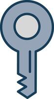 Key Line Filled Grey Icon vector