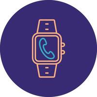 Incoming Call Line Two Color Circle Icon vector