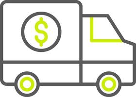 dinero transporte línea dos color icono vector