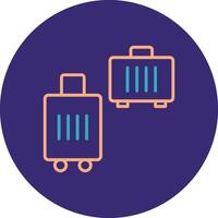 Suitcases Line Two Color Circle Icon vector