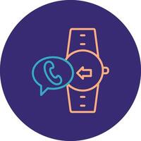 Incoming Call Line Two Color Circle Icon vector