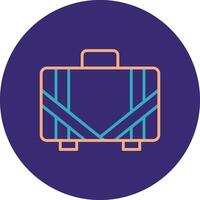 Suitcase Line Two Color Circle Icon vector