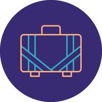 Suitcase Line Two Color Circle Icon vector