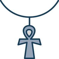 Ankh Line Filled Grey Icon vector