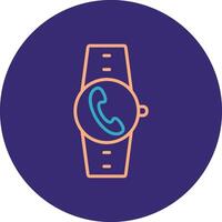 Incoming Call Line Two Color Circle Icon vector