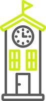 Clock Tower Line Two Color Icon vector