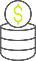 Coin Stack Line Two Color Icon vector