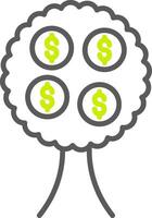 Money Tree Line Two Color Icon vector