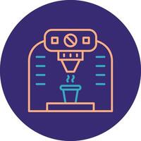 Coffee Machine Line Two Color Circle Icon vector