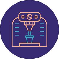 Coffee Machine Line Two Color Circle Icon vector