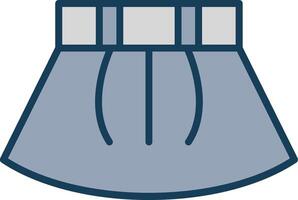 Skirt Line Filled Grey Icon vector