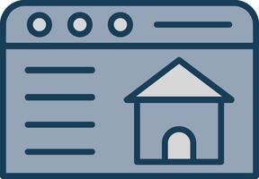 Real Estate Website Line Filled Grey Icon vector